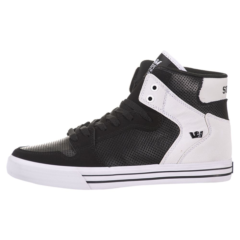 Baskets Montantes Supra Vaider Noir Blanche Black/White-White Homme | DMW-60485537